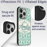 Decorative Stylised Seals with Swirl Ocean Motifs Custom Name Protective Phone Case Mobile Cover Durable Everyday Smartphone Shock Resistant