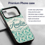 Decorative Stylised Seals with Swirl Ocean Motifs Custom Name Protective Phone Case Mobile Cover Durable Everyday Smartphone Shock Resistant