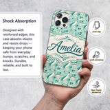 Decorative Stylised Seals with Swirl Ocean Motifs Custom Name Protective Phone Case Mobile Cover Durable Everyday Smartphone Shock Resistant
