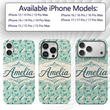 Decorative Stylised Seals with Swirl Ocean Motifs Custom Name Protective Phone Case Mobile Cover Durable Everyday Smartphone Shock Resistant