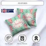 Custom Name Cute Seahorse Ocean Cartoon Animal Pattern Everyday Square Filled Cushion Throw Pillow Sofa Bed Home Decor Zip Washable UK Made
