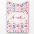 Colourful Anime Girls Pastel Star Pattern Kawaii Character Design  Personalised Custom Name Super Soft Fleece Blanket Bed Sofa Throw