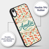 Cute Fresh Seafood Shrimp with Herbs and Citrus Custom Name Protective Phone Case Mobile Cover Durable Everyday Smartphone Shock Resistant