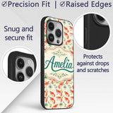 Cute Fresh Seafood Shrimp with Herbs and Citrus Custom Name Protective Phone Case Mobile Cover Durable Everyday Smartphone Shock Resistant