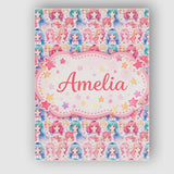 Personalised Name Colourful Anime Girls Pastel Star Pattern Kawaii Custom  Unique Canvas Wall Art Print Decor Picture Ready to Hang