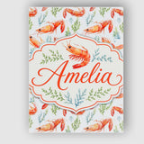 Personalised Name Watercolour Prawn and Custom  Modern Room Accent Elegant Feature Canvas Wall Art Print Decor Picture Ready to Hang