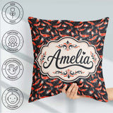 Custom Name Graphic Red Shrimp on Dark Ocean Background Seamless Square Filled Cushion Throw Pillow Sofa Bed Home Decor Zip Washable UK Made