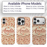 Rustic Watercolour Prawn on Textured Neutral Custom Name Protective Phone Case Mobile Cover Durable Everyday Smartphone Shock Resistant