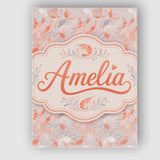 Personalised Name Soft Pastel Shrimp Swirl Custom  Unique Gift Idea Elegant Feature Canvas Wall Art Print Decor Picture Ready to Hang