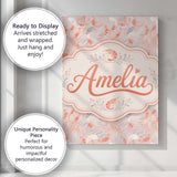Personalised Name Soft Pastel Shrimp Swirl Custom  Unique Gift Idea Elegant Feature Canvas Wall Art Print Decor Picture Ready to Hang