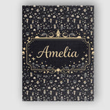 Personalised Name Dark Cute Character Night Pattern Cartoon Kids Custom  Interior Canvas Wall Art Print Decor Picture Ready to Hang