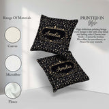Custom Name Dark Character Night Pattern Cartoon Kids Design Square Filled Cushion Throw Pillow Sofa Bed Home Decor Zip Washable UK Made