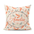 Custom Name Coral Shrimp with Delicate Elements Seamless Pattern Square Filled Cushion Throw Pillow Sofa Bed Home Decor Zip Washable UK Made
