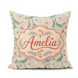 Custom Name Elegant Koi Fish and Floral Swirl Pattern Soft Tones Square Filled Cushion Throw Pillow Sofa Bed Home Decor Zip Washable UK Made