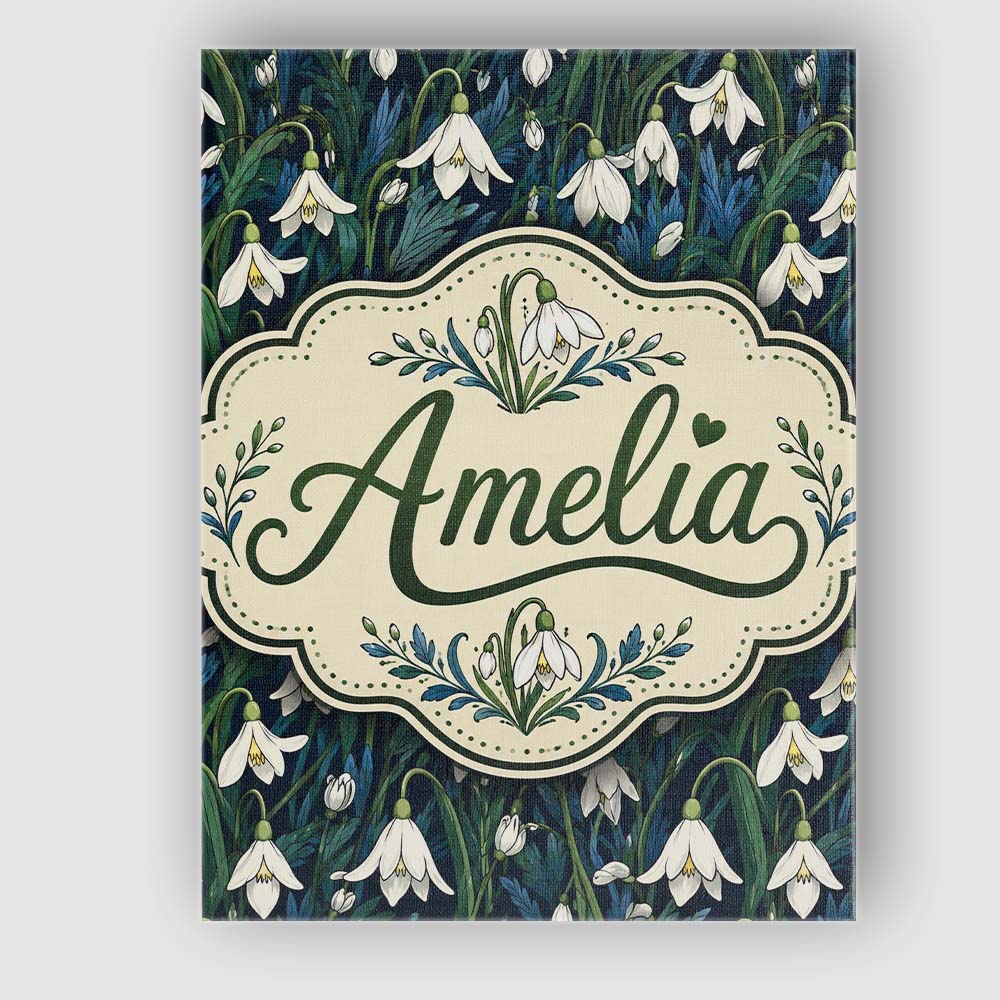 Personalised Name Elegant White Bell Custom Premium Decorative Design Modern Room Accent Canvas Wall Art Print Decor Picture Ready to Hang