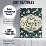 Personalised Name Elegant White Bell Custom Premium Decorative Design Modern Room Accent Canvas Wall Art Print Decor Picture Ready to Hang