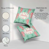 Custom Name Cute Seahorse Ocean Cartoon Animal Pattern Everyday Square Filled Cushion Throw Pillow Sofa Bed Home Decor Zip Washable UK Made