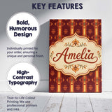 Personalised Name Rich Ornate Stripe Floral Custom  Bespoke Interior Contemporary Canvas Wall Art Print Decor Picture Ready to Hang