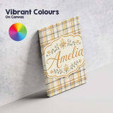 Personalised Name Warm Beige and Mustard Custom  Unique Gift Idea Elegant Feature Canvas Wall Art Print Decor Picture Ready to Hang