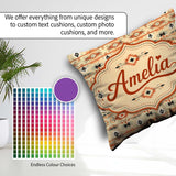 Custom Name Southwestern Tribal Stripe Pattern in Black and Sand Square Filled Cushion Throw Pillow Sofa Bed Home Decor Zip Washable UK Made