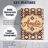 Personalised Name Bold Geometric Navajo Custom  Modern Room Accent Elegant Feature Canvas Wall Art Print Decor Picture Ready to Hang