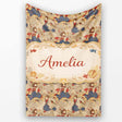 Vintage Girl with Gun Artistic Illustration Pattern Cute Unique Gift  Personalised Custom Name Super Soft Fleece Blanket Bed Sofa Throw