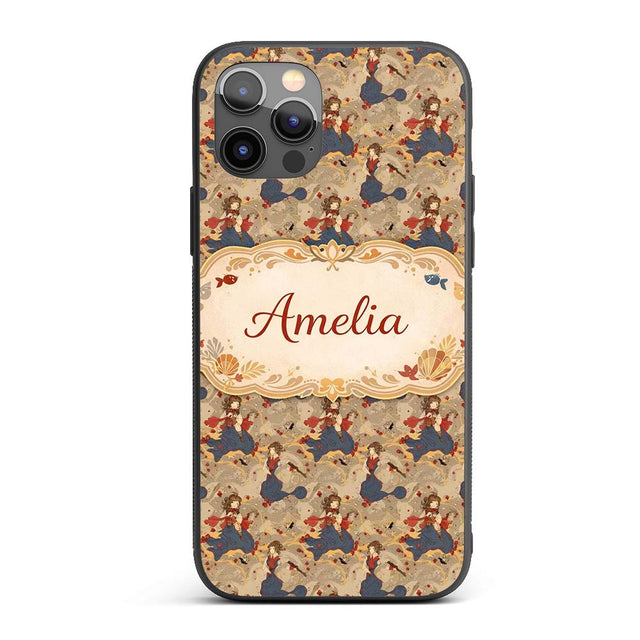 Vintage Girl with Gun Artistic Printed Design Custom Name Protective Phone Case Mobile Cover Durable Everyday Smartphone Shock Resistant