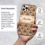 Vintage Girl with Gun Artistic Printed Design Custom Name Protective Phone Case Mobile Cover Durable Everyday Smartphone Shock Resistant