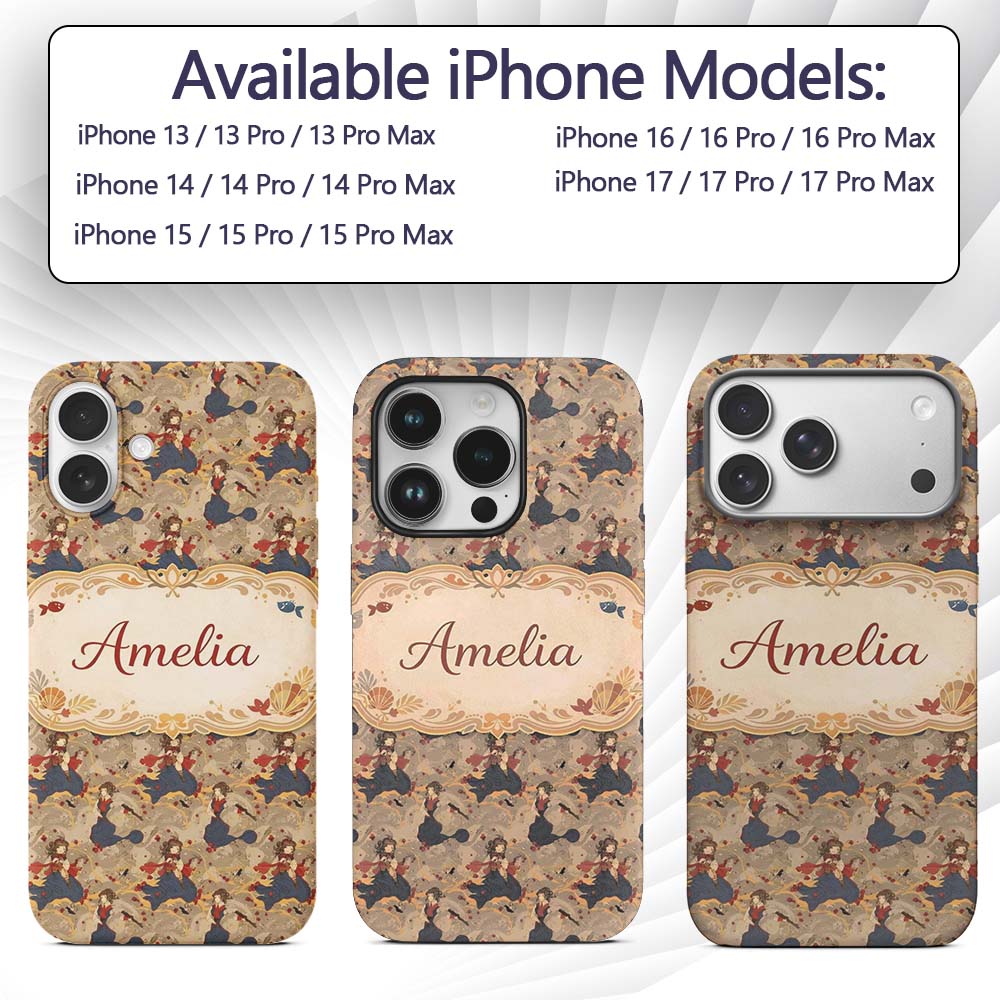 Vintage Girl with Gun Artistic Printed Design Custom Name Protective Phone Case Mobile Cover Durable Everyday Smartphone Shock Resistant
