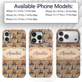 Vintage Girl with Gun Artistic Printed Design Custom Name Protective Phone Case Mobile Cover Durable Everyday Smartphone Shock Resistant