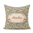 Custom Name Japanese Doll Umbrella Floral Pattern Style Design Square Filled Cushion Throw Pillow Sofa Bed Home Decor Zip Washable UK Made