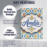Personalised Name Vibrant Watercolour Custom Modern Room Accent Creative Decorator Style Canvas Wall Art Print Decor Picture Ready to Hang