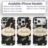 Safari Animals with Elephant Lion and Crocodile Custom Name Protective Phone Case Mobile Cover Durable Everyday Smartphone Shock Resistant