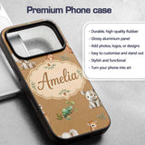 Safari Animals with Elephant Lion and Crocodile Custom Name Protective Phone Case Mobile Cover Durable Everyday Smartphone Shock Resistant