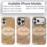 Safari Animals with Elephant Lion and Crocodile Custom Name Protective Phone Case Mobile Cover Durable Everyday Smartphone Shock Resistant