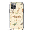 Safari Animals with Elephant Lion and Crocodile Custom Name Protective Phone Case Mobile Cover Durable Everyday Smartphone Shock Resistant