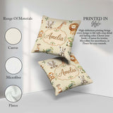 Custom Name Safari Animals with Elephant Lion and Crocodile Soft Square Filled Cushion Throw Pillow Sofa Bed Home Decor Zip Washable UK Made
