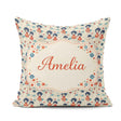 Custom Name Japanese Doll Red Kimono Floral Pattern Style Design Square Filled Cushion Throw Pillow Sofa Bed Home Decor Zip Washable UK Made