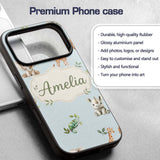 Safari Animals with Elephant Lion and Crocodile Custom Name Protective Phone Case Mobile Cover Durable Everyday Smartphone Shock Resistant