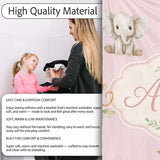 Safari Animals with Elephant Lion and Crocodile on Soft Pink Lovely  Personalised Custom Name Super Soft Fleece Blanket Bed Sofa Throw