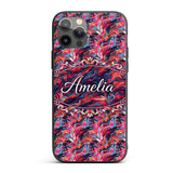 Vibrant Fluid Marble Swirl Abstract Pattern Pink Custom Name Protective Phone Case Mobile Cover Durable Everyday Smartphone Shock Resistant