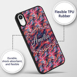 Vibrant Fluid Marble Swirl Abstract Pattern Pink Custom Name Protective Phone Case Mobile Cover Durable Everyday Smartphone Shock Resistant