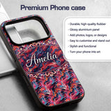 Vibrant Fluid Marble Swirl Abstract Pattern Pink Custom Name Protective Phone Case Mobile Cover Durable Everyday Smartphone Shock Resistant