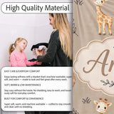 Safari Animals with Elephant Lion and Leopard Cub on Warm Beige  Personalised Custom Name Super Soft Fleece Blanket Bed Sofa Throw