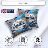 Custom Name Underwater with Scuba Divers and Whale on Soft Blue Square Filled Cushion Throw Pillow Sofa Bed Home Decor Zip Washable UK Made