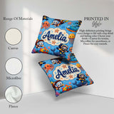 Custom Name Underwater with Scuba Divers and Whale on Soft Blue Square Filled Cushion Throw Pillow Sofa Bed Home Decor Zip Washable UK Made