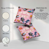 Custom Name Underwater with Scuba Divers and Whale on Soft Blush Square Filled Cushion Throw Pillow Sofa Bed Home Decor Zip Washable UK Made