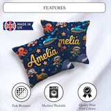 Custom Name Underwater with Scuba Divers and Whale on Navy Blue Square Filled Cushion Throw Pillow Sofa Bed Home Decor Zip Washable UK Made