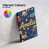 Personalised Name Underwater with Scuba Custom  Modern Room Accent Elegant Feature Canvas Wall Art Print Decor Picture Ready to Hang