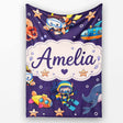 Underwater with Scuba Divers Starfish and Whale on Rich Purple  Personalised Custom Name Super Soft Fleece Blanket Bed Sofa Throw
